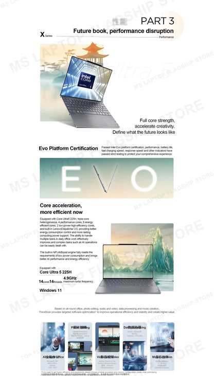 【2025 New】Lenovo ThinkBook X 32G+1T Ultra5/Ultra9/ARC 13.5inch 2.8K 120Hz （Optional Touch Version）
