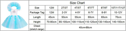 Elsa Costume for Girls Glitter Fancy Princess Dress Up Clothes Snowflake Tulle Tutu Dress Kids Halloween Birthday Dresses Outfit