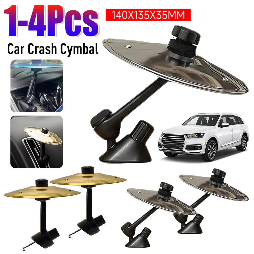 1-4PC tir à la main voiture Crash cymbale universelle Clip-On Mini tambour cymbale évent voiture tambour cymbale voiture intérieur Instrument de musique