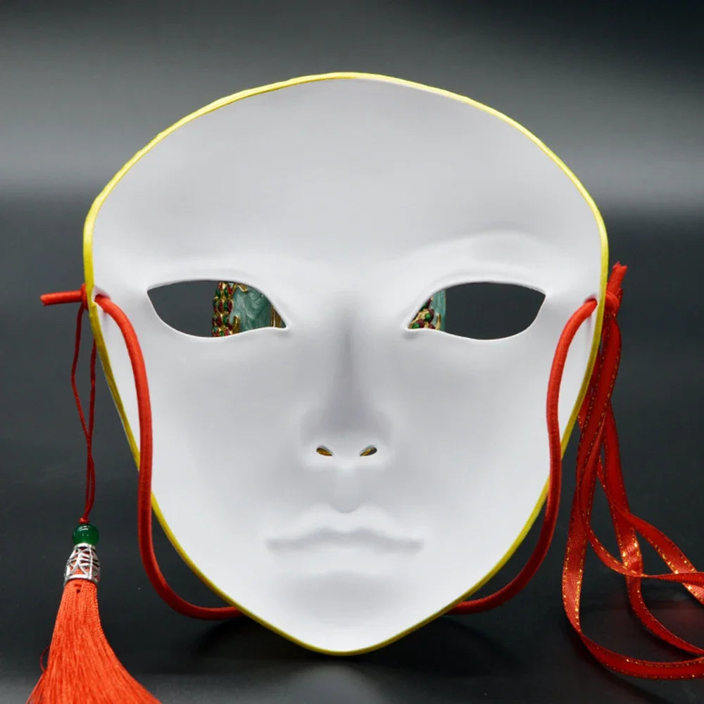 Masque de fête pour adultes, maquillage peint à la main, masque complet de file d'attente de carnaval, mascarade Kabuki pour carnaval Mardi Gras Cosplay