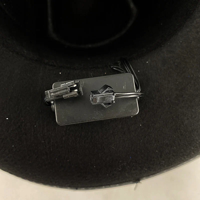 Chapeau de cowboy LED télécommandé pour femmes et hommes, chapeaux de cow-girl occidentaux, robe de l'ouest, vêtements de sauna scintillants pour Halloween, casquette unisexe, mode