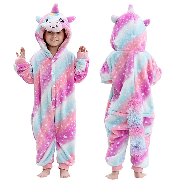 MICHLEY – Combinaison à capuche en flanelle motif Capybara pour enfant, pyjama, grenouillère, déguisement pour Halloween, pour garçon et fille