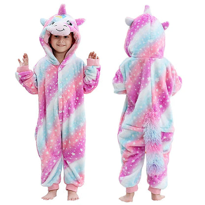 MICHLEY Pyjama grenouillère en flanelle pour Halloween, hiver, avec capuche, pour enfants, déguisement familial, combinaison de nuit, robe de chambre pour garçons et filles
