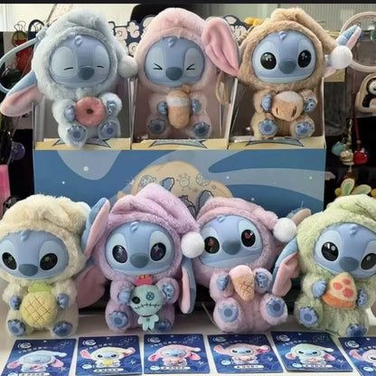 Stitchou Manger Quelque Chose Avant De Dormir Série Boîte Mystère Peluche Vinyle Jouets Mignons Poupée Réplique Sac Mystère Pendentif Décor Cadeau