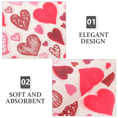 40 Serviettes en Papier Cœur Amour Élégantes Forme Carrée Parfaites pour les Couverts et la Mise en Place de la Table Serviettes de Table en Papier