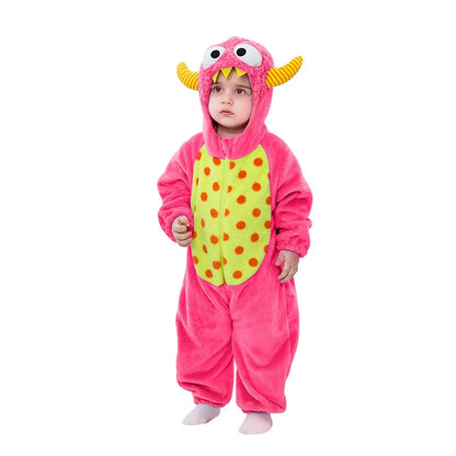 Adorable Infant Dinosaur Costume Cozy Fleece Hooded Romper Halloween  Toddler Jumpsuit for Winter Warmth