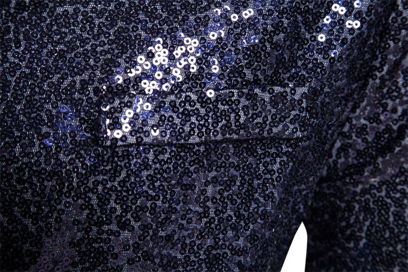 Fashion Men Luxurious Sequin Suit Jacket Green / Silver Men's Bar KTV Stage Dress Male Blazer Coat
