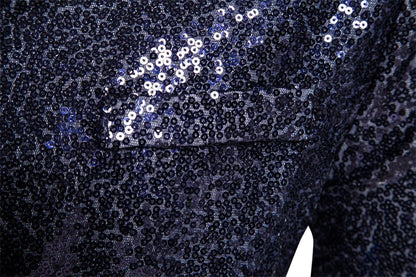 Fashion Men Luxurious Sequin Suit Jacket Green / Silver Men's Bar KTV Stage Dress Male Blazer Coat