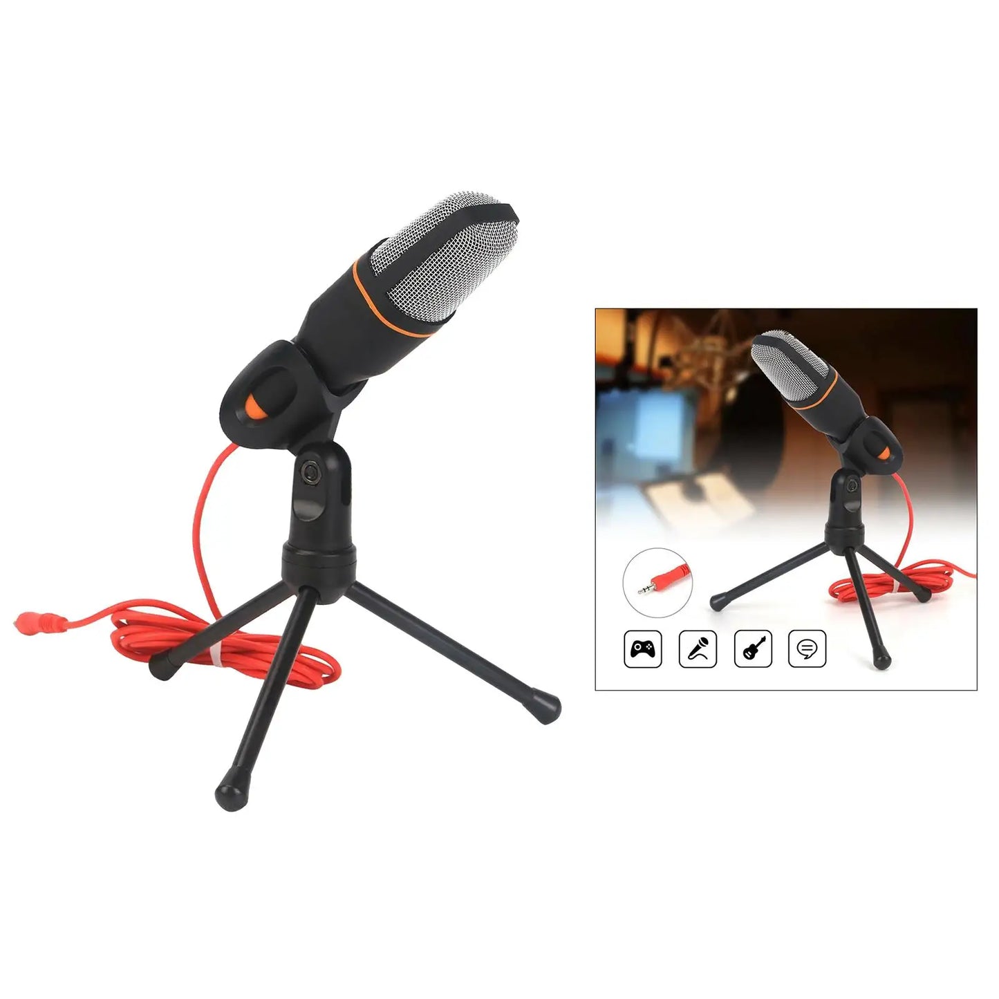 Microphone professionnel Microphones à condensateur Plug & Play 3,5 mm pour