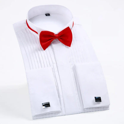 Chemise habillée blanche pour homme, simple boutonnage, manches longues, col carré, pour mariage/fête/spectacle, Camisa masculine, Chemise S-7XL 8XL