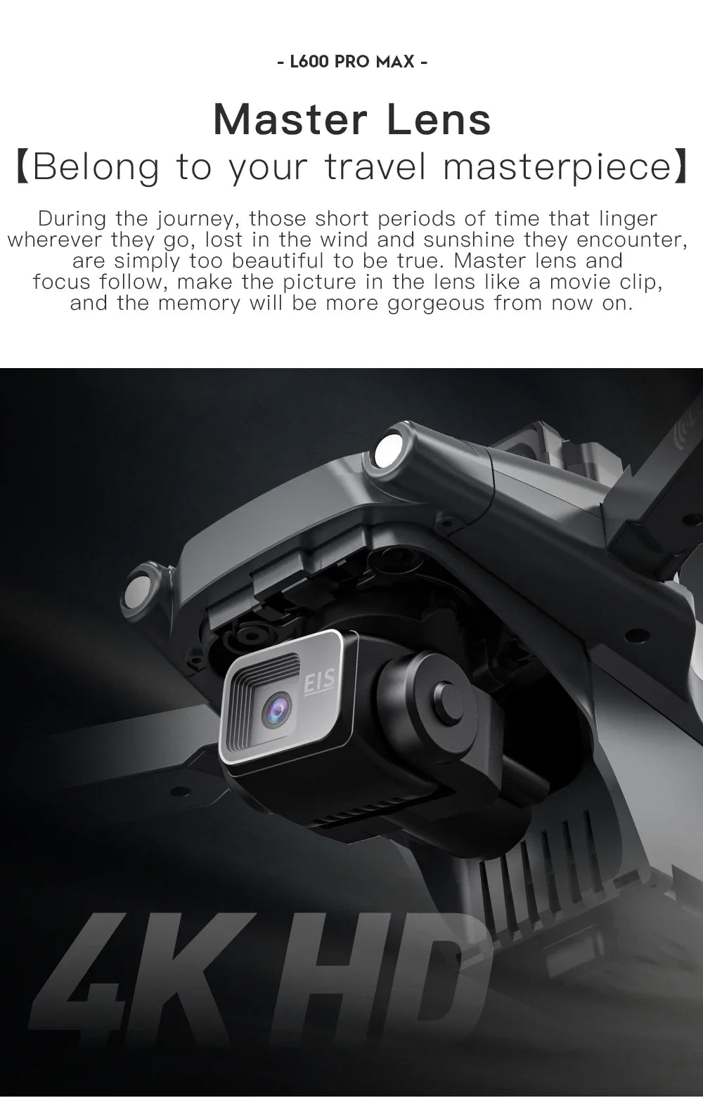 Nouveau Drone GPS L600 PRO MAX/PRO 5KM 4K professionnel HD double caméra 3 axes cardan 360 ° Jouet quadrirotor sans balais pour éviter les obstacles