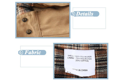Spring Autumn Mens Flannel Plaid Shirt Jacket Casual Men Retro Lapel Cotton Warm Shirts Men Tactical Windbreaker Jacket Clothing
