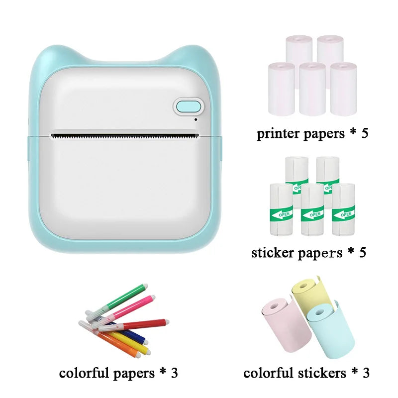 1PC Portable Thermal Printer Efficiently and Quickly Mini Printer Inkless Pocket Photo Printer for Study Notes Pictures DIY