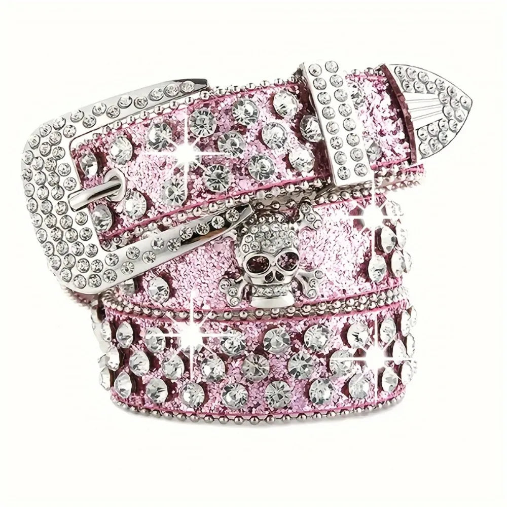Ceinture élégante en cuir Pu Y2K, Style Cowgirl occidental, scintillante, BB, accessoires pour robe en jean pour femmes