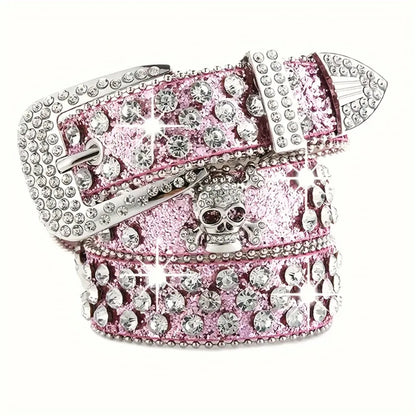 Ceinture élégante en cuir Pu Y2K, Style Cowgirl occidental, scintillante, BB, accessoires pour robe en jean pour femmes
