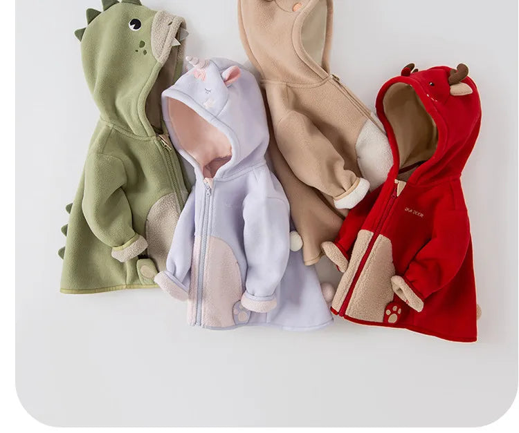Dave Bella Cute Animal Shape Children Hoodie Cartoon Boys Girls Coat Autumn Warm Hooded Outerwear Toddler Girl Clothes DBX14462