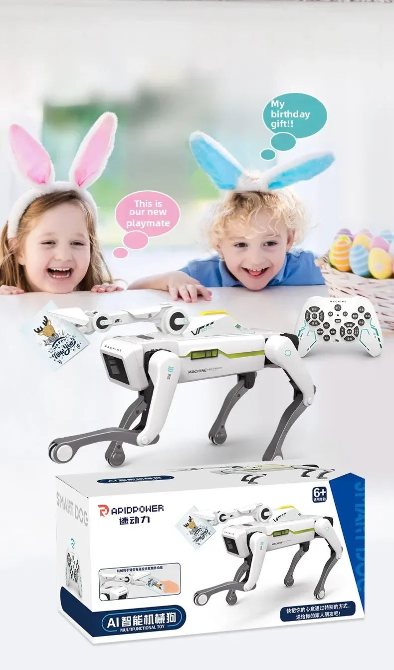 Teeggi électrique RC Robot Intelligent chien avec pince multifonction RC mécanique chien jouet éducatif bionique Robot Intelligent jouet cadeau