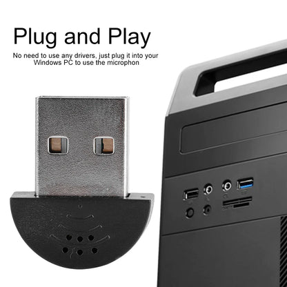 Mini microphone portable USB, microphone vocal de studio, adaptateur audio statique pour ordinateur PC