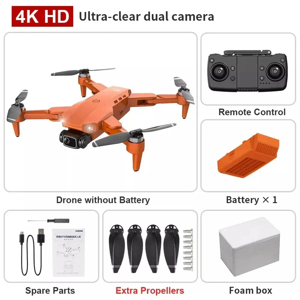 Drone L900 Pro 4K professionnel 5G GPS HD double caméra photographie sans balais pliable quadrirotor RC distance 1.2KM drones jouets