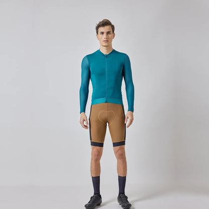 SPEXCEL nouveau maillot de cyclisme professionnel à manches longues été tissu léger conception à col bas avec manches en maille légère pour hommes