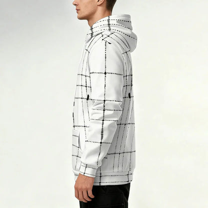 Men's Autumn/Winter Plaid Print Sweatshirt - Versatile for Commuting, Friend Gatherings, and Casual Wear