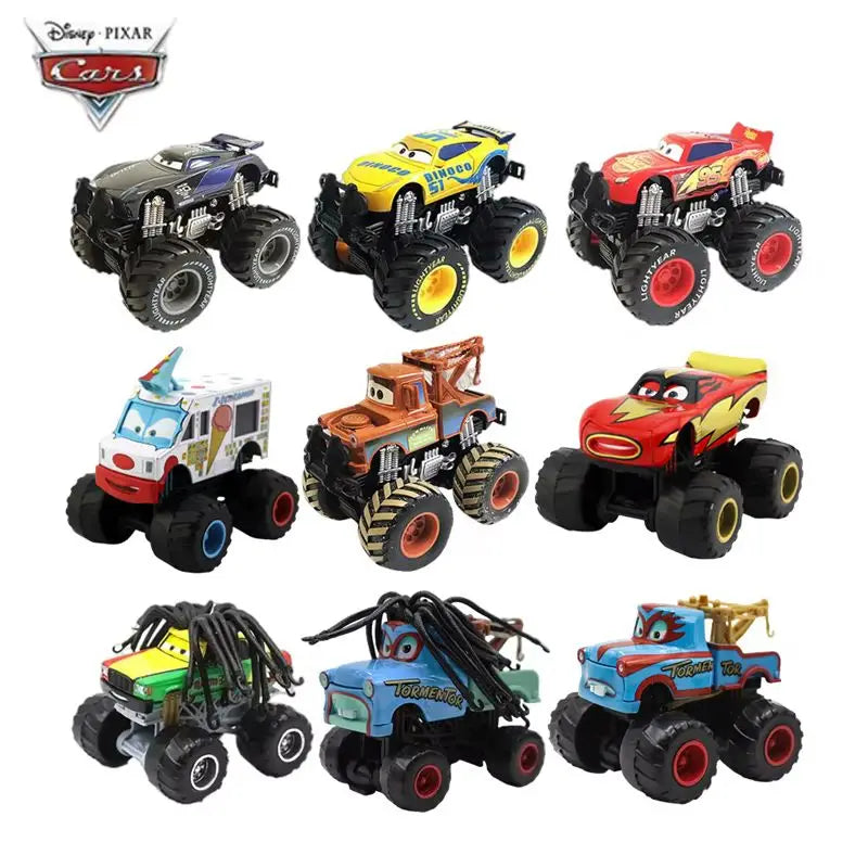 Pixar Cars 2 3 lutteur Mater et Lightning Mcqueen série de course véhicule en alliage métallique jouets pour enfants cadeau de collection à jambes hautes