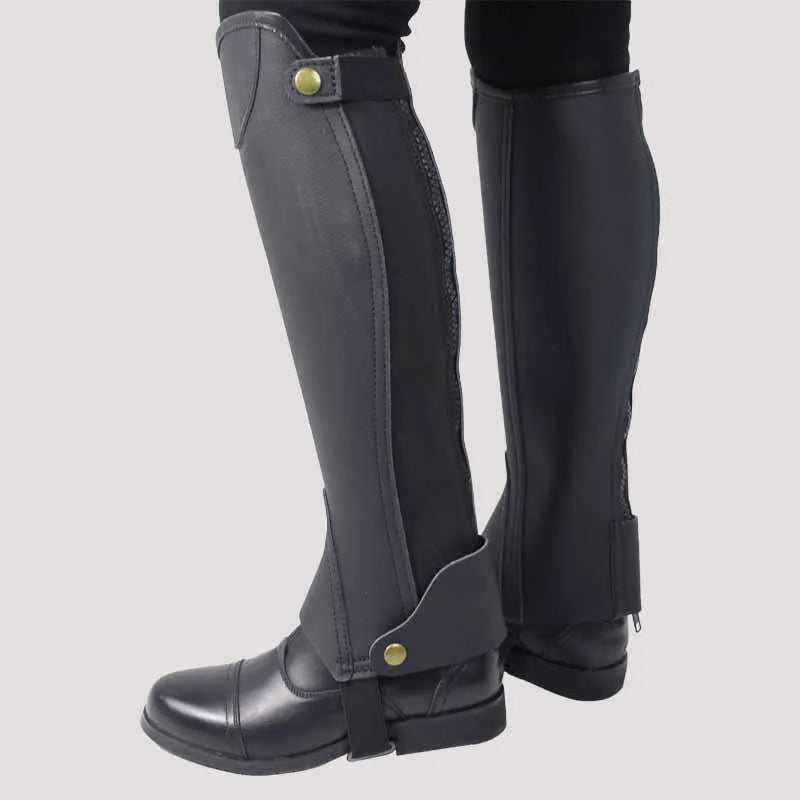 Guêtres équestres, protections de jambes d'équitation confortables anti-usure en cuir de vachette, équipement équestre pour cavaliers