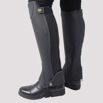 Guêtres équestres, protections de jambes d'équitation confortables anti-usure en cuir de vachette, équipement équestre pour cavaliers