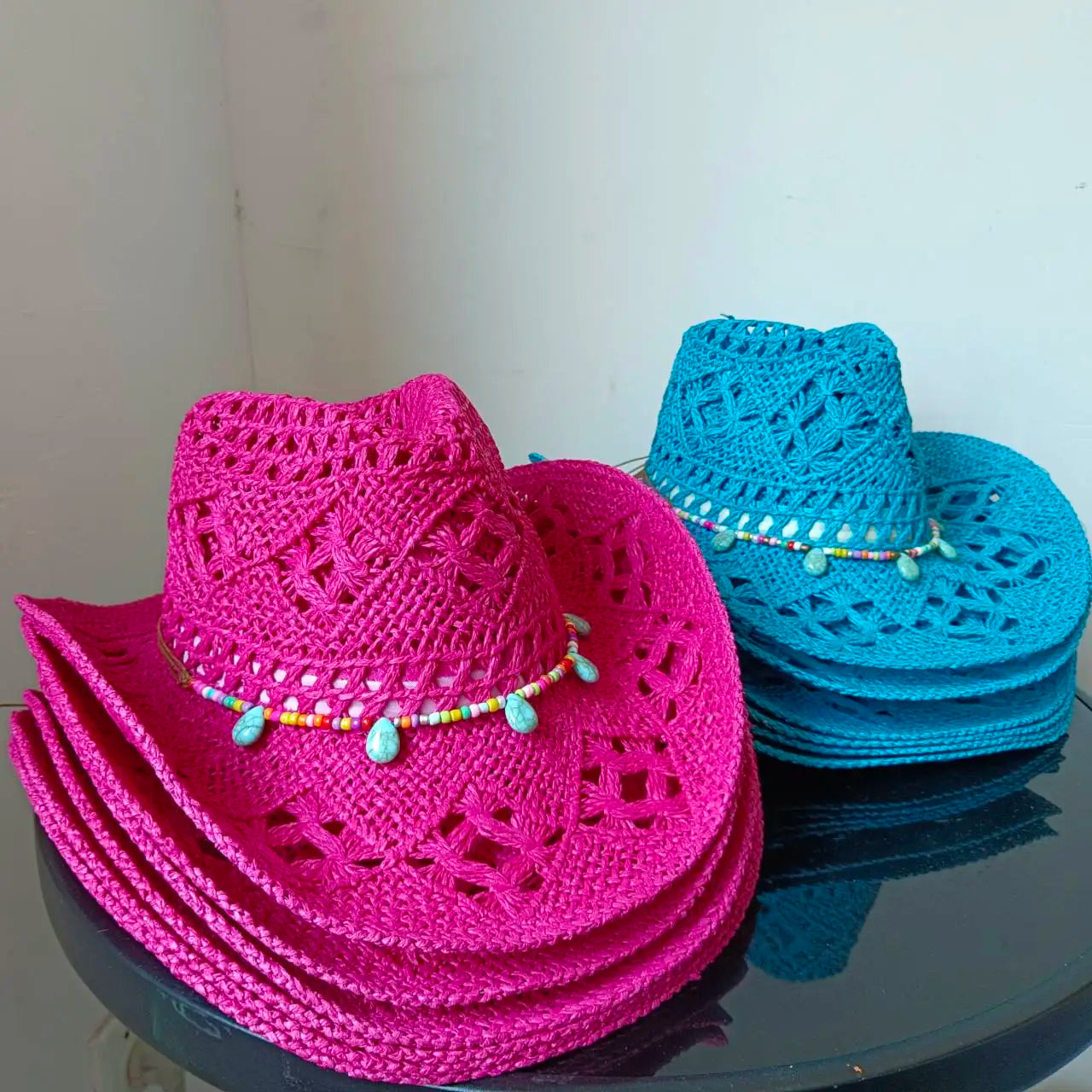 The latest Cowboy hat rose red retro straw hat 2023 new men's and women's jazz Cowboy hat straw hat sun hat summer hat sombrero