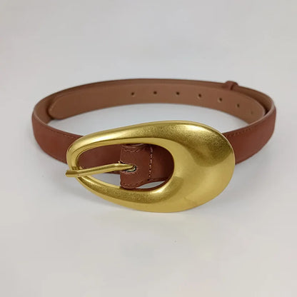 Ceinture en cuir véritable doré pour femme, ceinture de cow-girl occidentale, haute qualité, élégante, mode féminine, affaires, cerf, E27