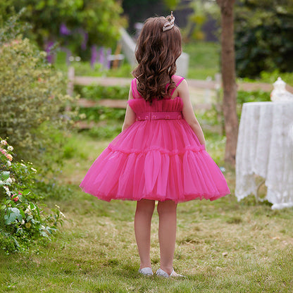 Formal evening gowns for children, elegant evening dresses for girls, with train, detachable princess dress