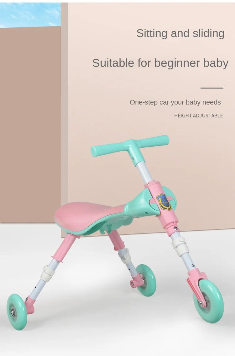 New liftable children's folding large mantis car three-wheeled scooter baby walker 1-6 years old yo-yo car