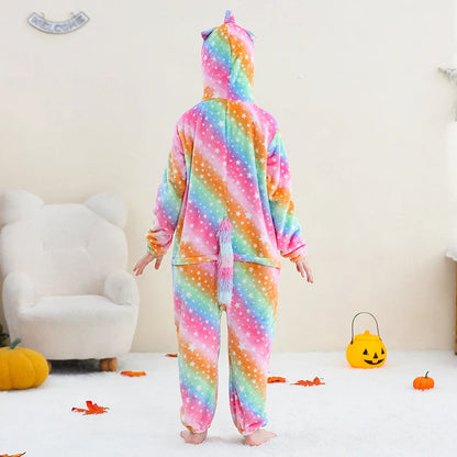 MICHLEY – Combinaison à capuche en flanelle motif Capybara pour enfant, pyjama, grenouillère, déguisement pour Halloween, pour garçon et fille