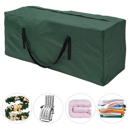 Sac de rangement pour coussins de mobilier, imperméable, anti-UV, résistant à l'usure, en tissu Oxford 210D robuste, sac de rangement pour sapin de Noël pour le jardin