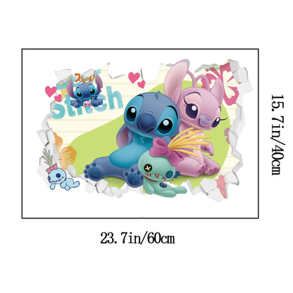 MINISO Autocollants Muraux Dessin Animé Lilo & Stitch pour Chambre d'Enfant, Maternelle, Salon, Chambre à Coucher, Décoration Murale, Poster Animé