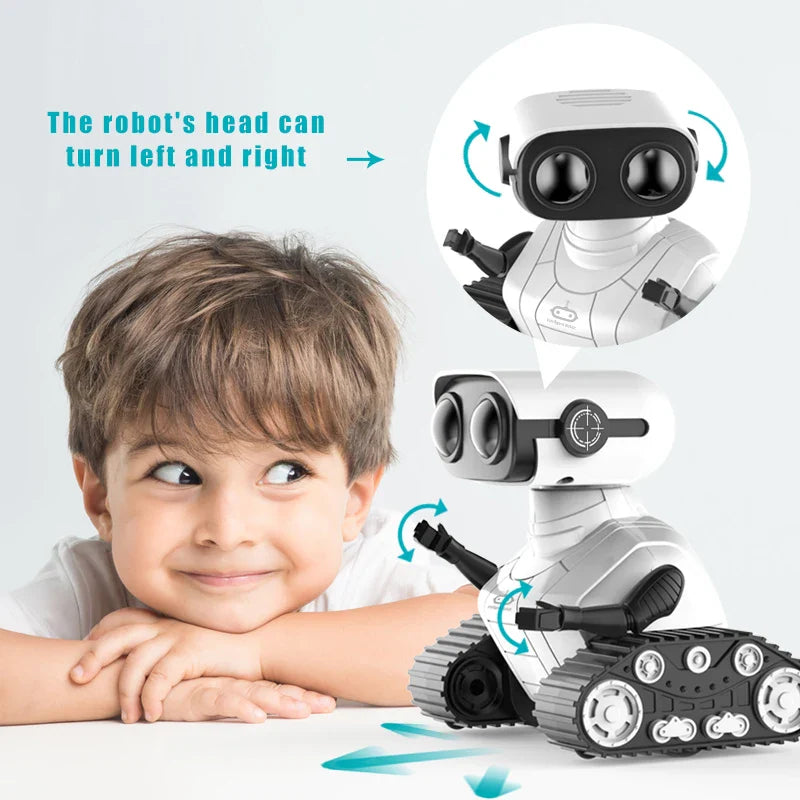 Ebo Robot jouets Robot RC Rechargeable pour enfants garçons et filles jouet télécommandé avec musique et yeux LED cadeau pour enfants