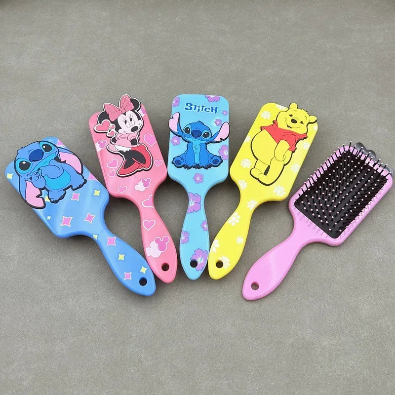 Stitch Air Cushion Combs Cartoon Minnie Mouse Pooh Bear Anime 3D Massage Comb Hair Brush Haircare Hairdressing Tool Girl Gifts