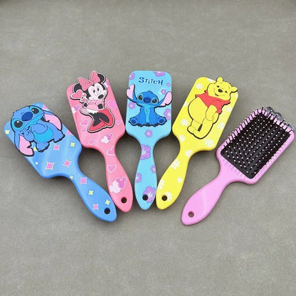 Stitch Air Cushion Combs Cartoon Minnie Mouse Pooh Bear Anime 3D Massage Comb Hair Brush Haircare Hairdressing Tool Girl Gifts