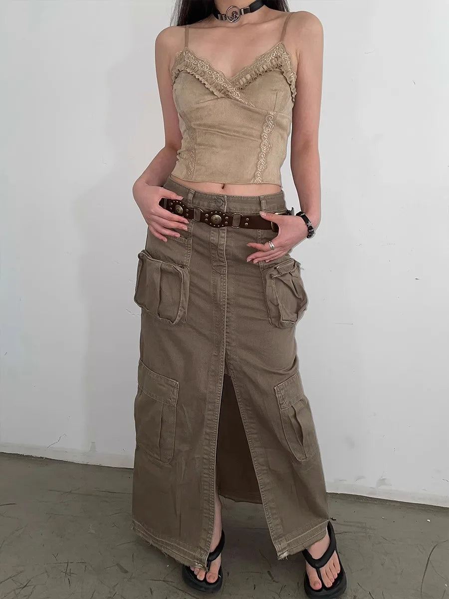 Ceinture de Cowboy occidentale pour femmes, nouvelle ceinture à rivets marron Vintage américain, ceinture en Denim polyvalente avec Style Ins, 2025
