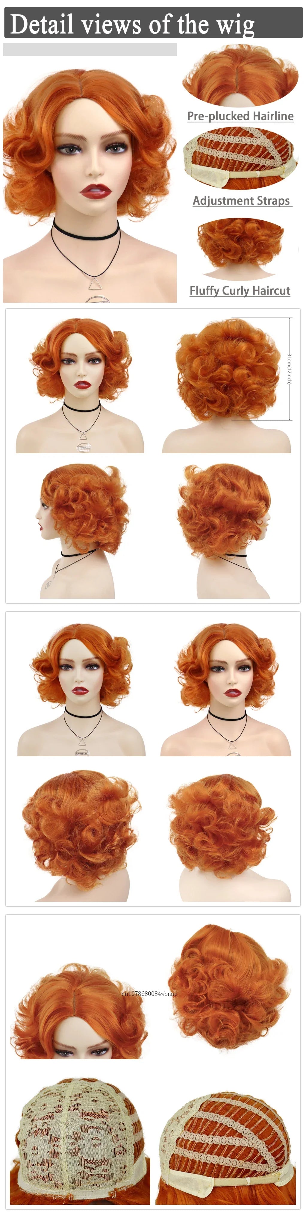 Synthetic Hair Pink Short Curly Wig for Women Big Wavy 80s Cosplay Wigs Halloween Costume Harajuku Anime Wig Natural Looking