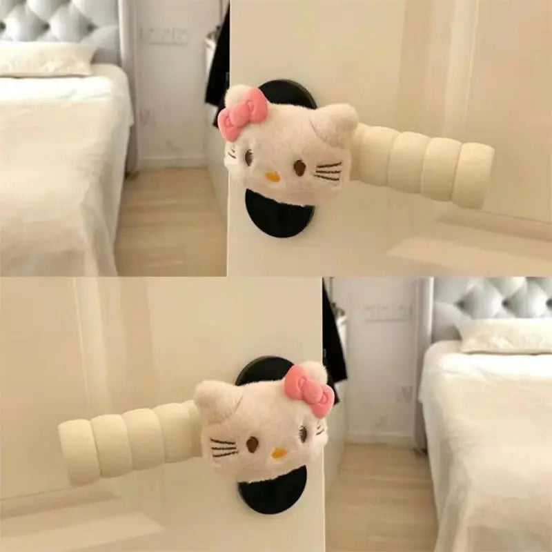 Kitty Anime Plush Doll Door Knob Covers Foam Elastic Room Door Handle Protector Anime Home Accessory Decoration Gift
