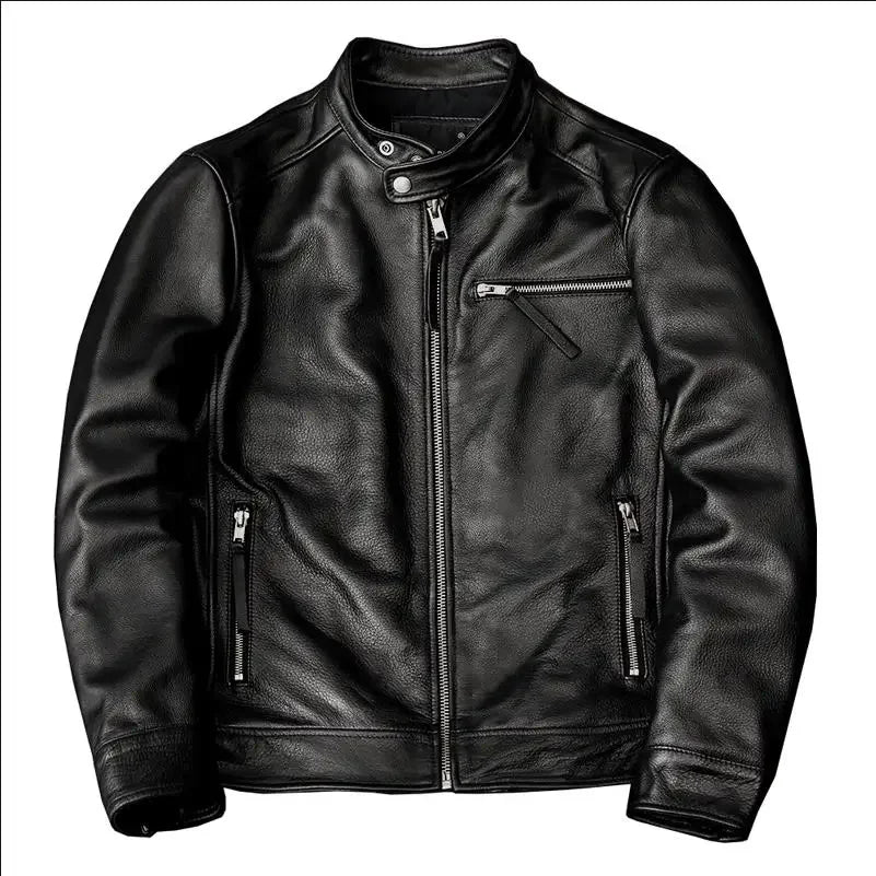 Vente en gros. Vêtements 100 % cuir de vachette véritable. Brésilien. Mode. Coupe ajustée, veste en cuir naturel. Motard homme. Clientes brasileiros