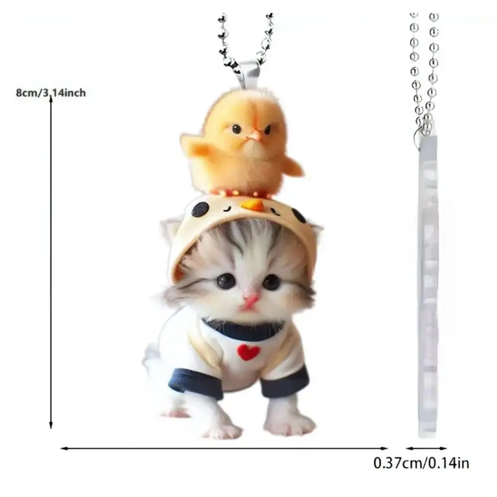Acrylic Cat Charm for Car Realistic Cat Pendant Car Ornament Hanging Decor for Car Lovers Acrylic Charm Party Festival Gift
