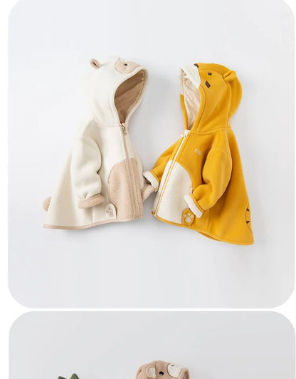 Dave Bella Cute Animal Shape Children Hoodie Cartoon Boys Girls Coat Autumn Warm Hooded Outerwear Toddler Girl Clothes DBX14462