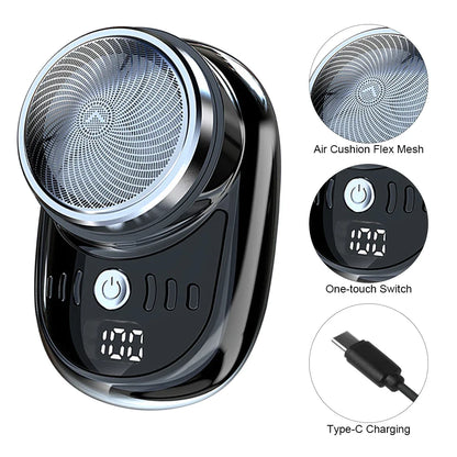 Mini Afeitadora Eléctrica De Viaje Para Hombre, Máquina De Afeitar Con Carga USB, Lavable, Para Barba Y Cara, Tama?o De Bolsil