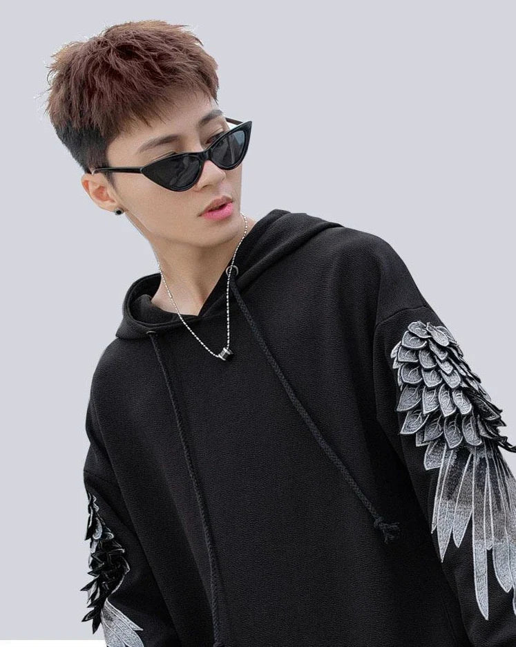 Hoodie brodé pour hommes, streetwear de luxe blanc sans marque, automne, pas cher, Emo, style Hip Hop