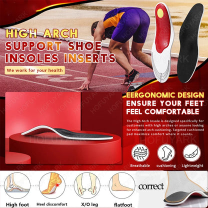 Semelle orthopédique hommes Soutien de la voûte plantaire haute Pied plat Semelles orthopédiques pour les pieds Soulager la pression Fasciite plantaire Soulagement de la douleur Semelle de chaussure