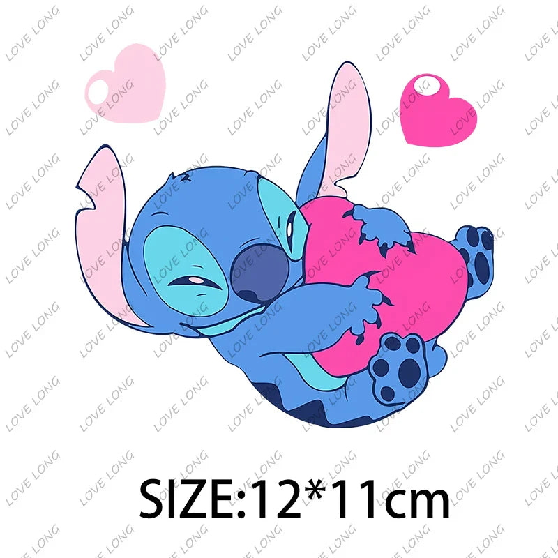 Stitch Love Cartoon Stickers  Iron-on Transfers for Clothing Firm and Fadeless  Stickers Easy to Use DIY Decoration
