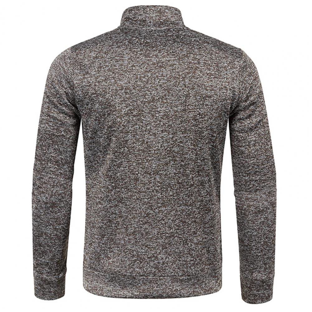 Stand Collar Long Sleeves Pockets Zipper Placket Sweatshirt Coat Men Spring Autumn Solid Color Plus Size Sport Outerwear
