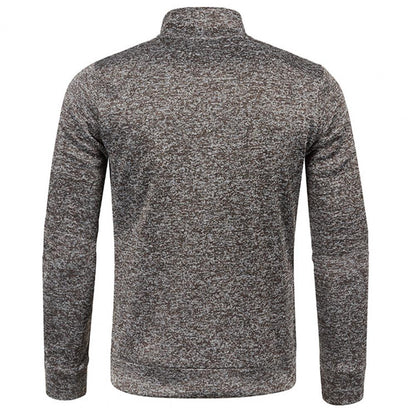 Stand Collar Long Sleeves Pockets Zipper Placket Sweatshirt Coat Men Spring Autumn Solid Color Plus Size Sport Outerwear